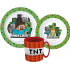 Minecraft Groen – Kinderserviesset 3-delig – Bord, Kom en Beker